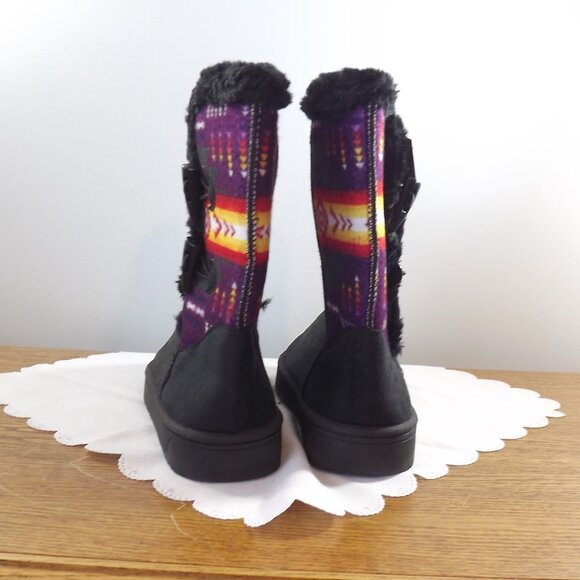 Nu Trendz Purple and Black Southwestern Patterned Boots - Picture 5 of 9